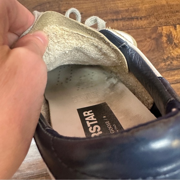 Golden Goose GG Superstar 102 in White with Ice Star and Blue Heel Size 8 - Picture 5 of 12